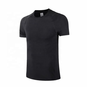 T-shirt à manches courtes pour homme, vert olive, séchage rapide, coupe ajustée, sportif, col rond, tricoté en polyester, vêtements de sport - Product Image 6