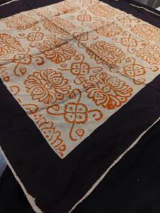 Foulard carré ethnique en coton fait main, imprimé à la main, motif floral, ensemble cravate et bandeau, doux pour la peau, cadeau d'été, Saint-Valentin - Product Image 2