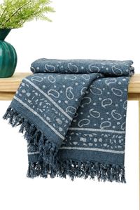 Manta Decorativa de Tela 100% Algodón Ecológica de 45"x70" con Estampado a Mano, Súper Suave y Cálida para Decoración del Hogar en Todas las Estaciones - Product Image 4