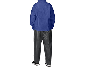 Wholesale Men Full Sleeve Waterproof Polyester <b>Motorcycle</b> Rain Suit Custom Brand Blue <b>Jacket</b> Gray Pants All Seasons Outdoor Wear - Product Image 2