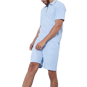 Summer Men's Plus Size Short Sleeve Polo Shirt Shorts <b>Sets</b> <b>Knitted</b> Fabric Casual Cotton Printing Shirts Shorts Tracksuit <b>Set</b> - Product Image 4