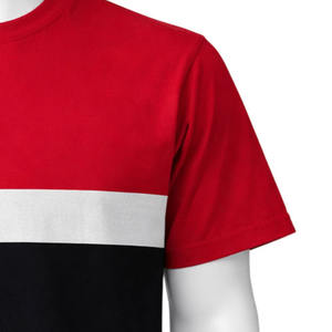 Camiseta de hombre con bloques de color personalizados, de alta calidad, 100% algodón, con paneles en contraste, para uso casual de verano. - Product Image 3