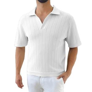 Polo tricoté slim fit pour homme – Collection été 2025 – Grande taille – Manches courtes – Col à revers – Style décontracté et tendance - Product Image 3