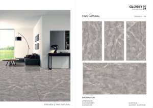 กระเบื้องพอร์ซเลนขัดเงาคุณภาพสูงขนาดใหญ่ 600x1200 มม. สำหรับตกแต่งผนัง พื้น ภายในและภายนอกอาคาร - Product Image 3