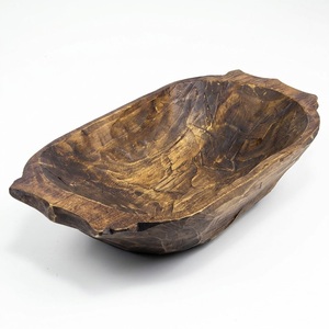 En gros, Bol à pâte rustique en bois pour la fabrication de bougies, Plateau en bois sculpté à la main style ferme, Centre de table pour la décoration intérieure, Fournitures en gros - Product Image 5