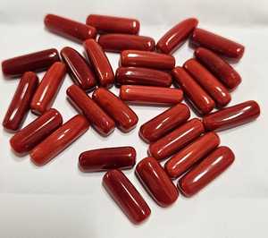 Coral rouge naturel italien en forme de capsule, pierre précieuse de qualité supérieure, pierre précieuse en vrac pour la création de bijoux - Product Image 1