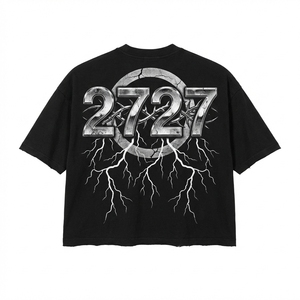 T-shirt noir surdimensionné pour homme avec imprimé personnage Cyborg 27, manches courtes, style streetwear, tissu jersey, col rond - Product Image 2