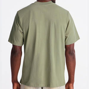 T-shirt en coton respirant à manches courtes pour homme, col rond, streetwear, couleur unie, fabrication OEM ODM, fournisseur - Product Image 3