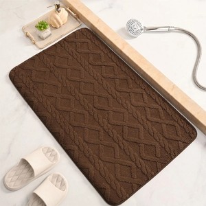 Wholesale Super Dry 100% Cotton <b>Bath</b> Towel High Absorption Knitted Plaid Pattern Home & Hotel Use <b>Non</b>-<b>Slip</b> PVC-coated Backing - Product Image 6