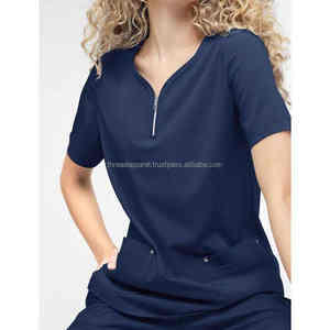 Modèle OEM pour les médecins meilleur style extensible 100% polyester spandex gommage ensemble d'uniforme d'allaitement avec haut et pantalon ensemble d'hôpital - Product Image 4