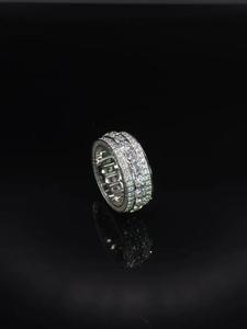 Élégante bague de mariage en argent sterling 925 sertie de moissanite, plaquée platine/or, moderne, classique, traditionnelle, pour fiançailles - Product Image 1