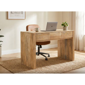 Bureau de luxe en bois de frêne massif, design rectangulaire, avec tiroirs, pour ordinateur et jeux vidéo - Product Image 1