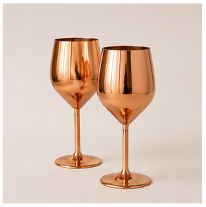 Luxurious Copper Plated Stainless Steel <b>Wine</b> <b>Goblet</b> Set Shatterproof & Unbreakable Metal Cocktail Glass For Outdoor Parties - Product Image 1