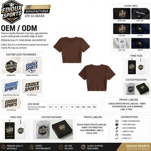 เสื้อครอปท็อปผู้หญิงแบบแห้งเร็ว ผลิตจากผ้าฝ้าย 100% ออกแบบตามสั่ง ขายส่ง - Product Image 4