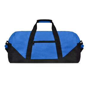 Blue Oxford Polyester Sport <b>Duffel</b> <b>Bag</b> with Black Trim Zipper Closure Durable Eco-Friendly Lightweight Fitness Travel Gym - Product Image 1