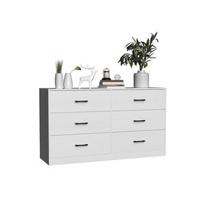 Cassettiera Moderna di Lusso in MDF Bianco 134*40*67cm, Doppia Fila con 3 Livelli e 6 Cassetti, Rivestimento in Triacninolo per Uso in Appartamento - Product Image 5