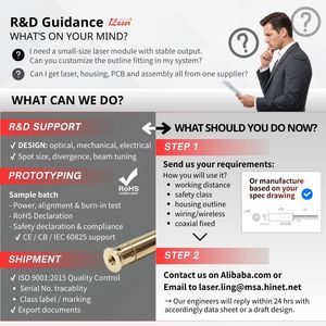 Módulo Láser de Punto Rojo Coaxial de Precisión de 635nm 650nm D13 con Carcasa de Aluminio Anodizado, Componentes Láser - Product Image 2