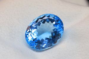 Increíble piedra preciosa de topacio azul suizo - Topacio azul suizo facetado suelto de forma ovalada 16x12mm, piedra auténtica para joyería. - Product Image 4
