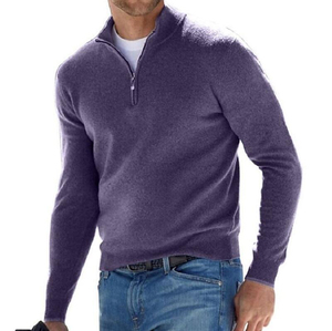 Wholesale <b>Men's</b> Casual <b>Turtleneck</b> <b>Sweater</b> Winter Long Sleeve Half Open Zipper <b>Sweaters</b> Knitwear - Product Image 2