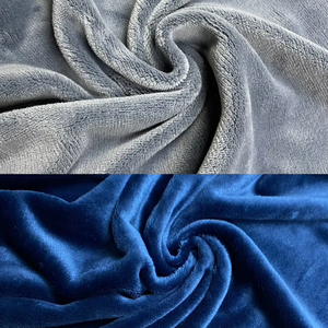 Knitted 100% Polyester 2Side Fabric for Blanket Home Textile Soft and Comfortable Navy and Grey Color - Product Image 1