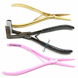 Pince à extensions de cheveux en acier inoxydable de qualité chirurgicale professionnelle, 7 pouces, pour usage commercial, disponible en plusieurs couleurs - Product Image 1