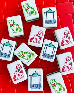 Figurines de Mahjong de Luxe en Résine, Thème Artistique Traditionnel, Personnalisées, Haut de Gamme, Motif Vert et Blanc Cristallin, Objets de Collection pour la Maison - Product Image 5