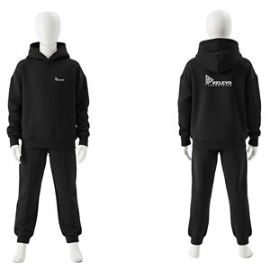 Conjunto Deportivo Negro para Entrenamiento, Chándal de Felpa Francesa, Pantalones Deportivos Personalizados para Hombre - Product Image 1