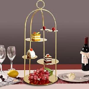 Support à gâteaux rond vintage haut de gamme en métal pour la présentation de desserts, idéal pour les mariages ou les fêtes d'anniversaire - Product Image 5
