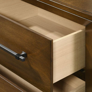 Commode Nathalie en bois de mahogany massif de haute qualité avec finition noyer pour chambre à coucher. - Product Image 5