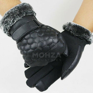 Heavy Duty Safety Full Finger <b>Gloves</b> Leather <b>Touchscreen</b> Durable Knitted Fabric Breathable Protective Sports Outdoor Four - Product Image 3