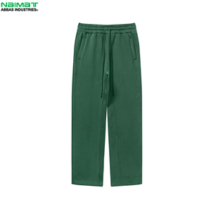 Pantalon de jogging pour homme à taille large côtelée, coupe classique, en mélange de coton épais et rembourré, vêtement chaud d'extérieur - Product Image 3