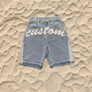 Shorts de Mezclilla Vintage de Alta Calidad Personalizados con Lavado Ácido para Hombre, Spandex/Nylon, Prenda Ecológica Teñida, Cintura Media Elástica - Product Image 3