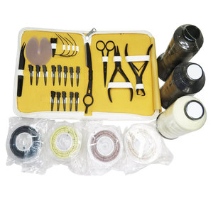 Kit professionnel tout-en-un en acier inoxydable pour extensions capillaires avec pinces à extensions, outil à boucles, ciseaux et outil de tirage - Product Image 4