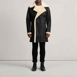 Best Quality <b>Men</b>’s Brown <b>Leather</b> Puffer <b>Jacket</b> with Genuine <b>Leather</b> Winter Bomber - Product Image 4