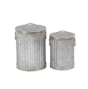 New Arrival <b>Set</b> Of 2 American Style Metal Food Storage Canister With Lid Finished For Kitchen Ware Food Storage Canister - Product Image 1