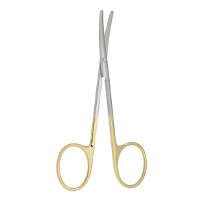 Tijeras de disección manuales de acero de alta calidad Metal Med, curvadas para estrabismo, con punta roma TC, 115 mm, 4-12 pulgadas, esenciales para cirugía. - Product Image 2
