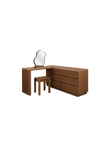 Modern solid wood <b>Dressing</b> <b>table</b> with mirror computer desk or makeup Durable rectangular study desk with <b>storage</b> - Product Image 2