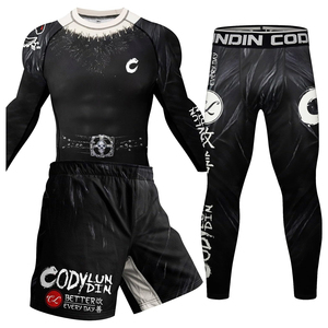 Men's Dragon Print Rash Guard Set Full Sleeve Quick Dry <b>Athletic</b> Training Kit Sublimation Printed Sport Wear - Product Image 6