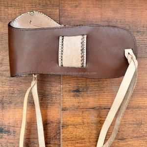 Luxueux élégant véritable cuir véritable Floral usiné étuis de chasse de haute qualité universel ouvert haut coquille de mer étui confortable - Product Image 3