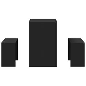 Juego de comedor de madera de ingeniería negra de 3 piezas que incluye mesa y banco - Product Image 5