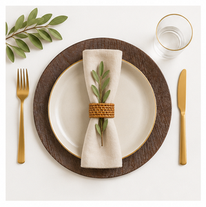 Platos de Madera Rústicos al por Mayor, Platos Redondos con Diseño de Veta de Madera para Decoración de Mesa de Boda Estilo Rústico y Eventos de Catering - Product Image 6