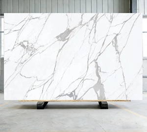 MiyaStone Vente en gros de grandes dalles de quartz blanc Calacatta imprimées en 3D pour les constructeurs de cuisines et de villas - Product Image 1