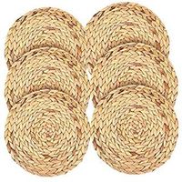 Tapis et coussinets hygiéniques et durables en jacinthe d'eau tressée à la main, design traditionnel vietnamien, 38 cm de diamètre, 8 mm d'épaisseur, Dai Ngan Dung