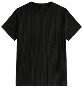 <b>Men's</b> Ribbed Crew Neck Short Sleeve Shorts <b>Pajama</b> Set Thermal <b>Sexy</b> Comfortable Polyester Elastic Waistband Drawstring Solid - Product Image 5