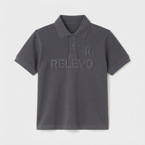 Polo à manches courtes pour homme RELEVO avec logo en relief, coupe classique, style décontracté, design sur le devant - Product Image 1