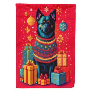 Gran Multicolor poliéster Schipperke vacaciones Navidad casa bandera porche manga poste decorativo patio Banner ilustraciones colgante de pared - Product Image 1