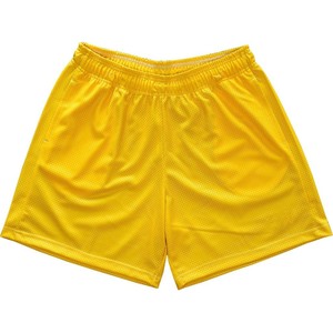 Pantalones cortos de malla de secado rápido para hombre, color naranja, con cintura elástica y bolsillos, estilo deportivo informal - Product Image 4