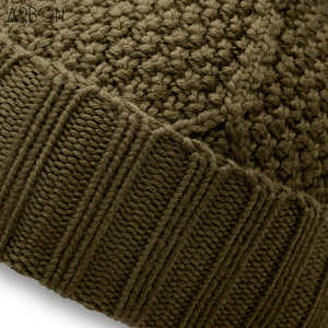 Bonnet unisexe décontracté en tricot côtelé épais, fait main, vert olive uni, facile à porter, nouvelle collection, best-seller, au meilleur prix - Product Image 6