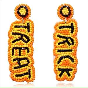 Pendientes colgantes de lujo con cuentas, nueva moda, artesanía de bordado a mano con estilo moderno para India - Product Image 2