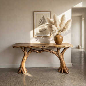 <b>Live</b> <b>edge</b> console <b>table</b> media entryway unique reclaimed solid wood narrow hallway slim side <b>table</b> decor home - Product Image 3